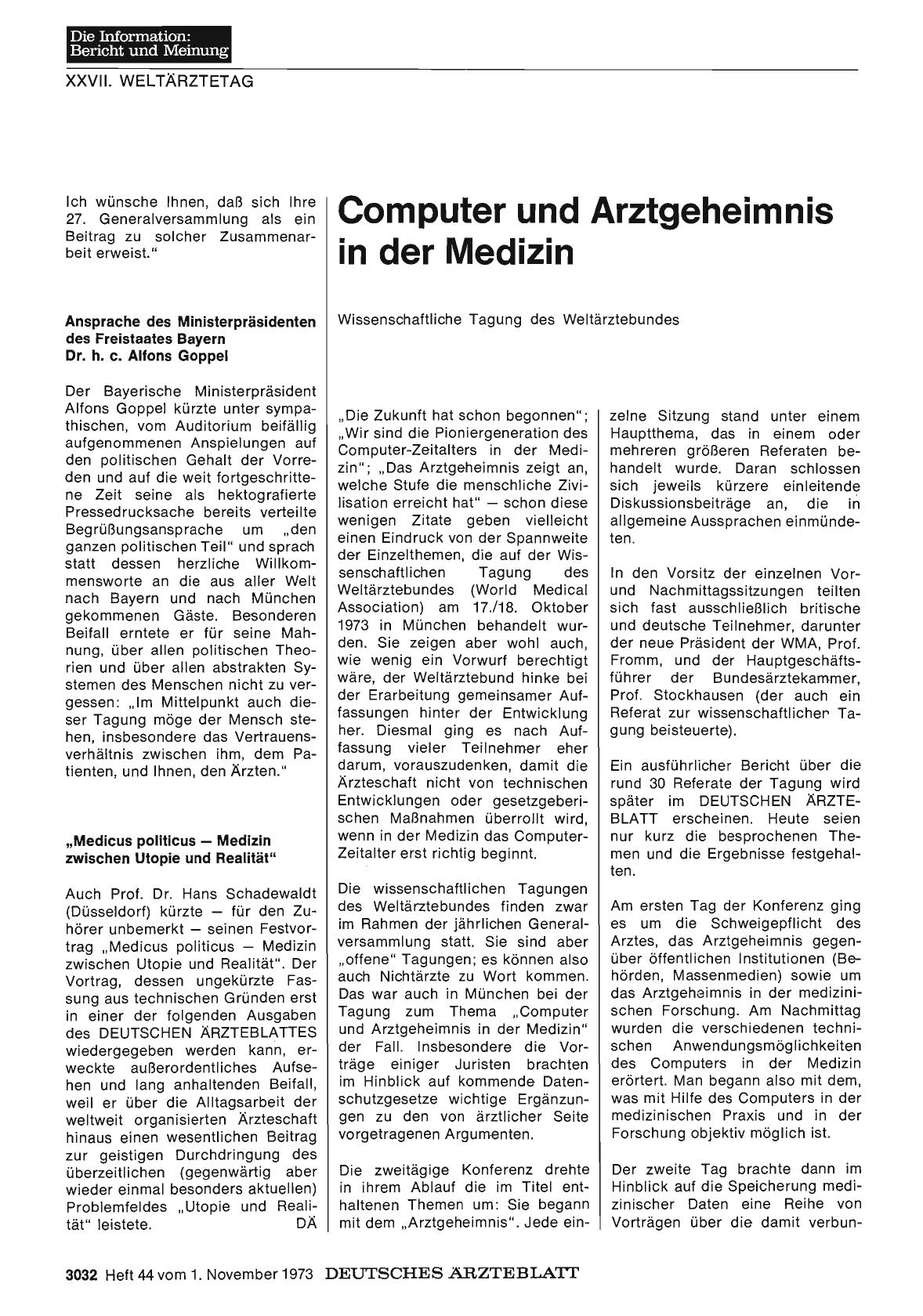 Vorschauseite 1: Computer und Arztgeheimnis in der Medizin