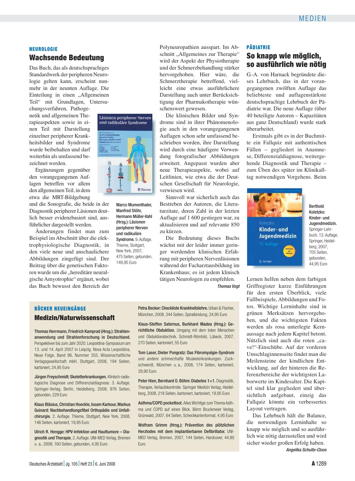 Vorschauseite 1: Neueingänge: Medizin/Naturwissenschaft