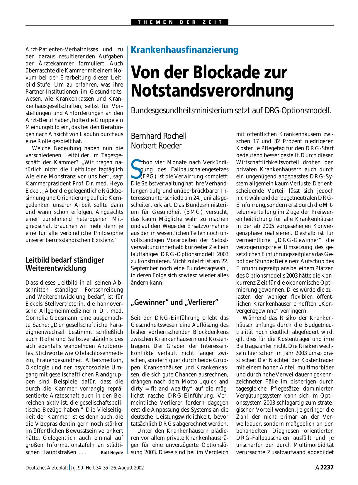 Vorschauseite 1: Krankenhausfinanzierung: Von der Blockade zur Notstandsverordnung