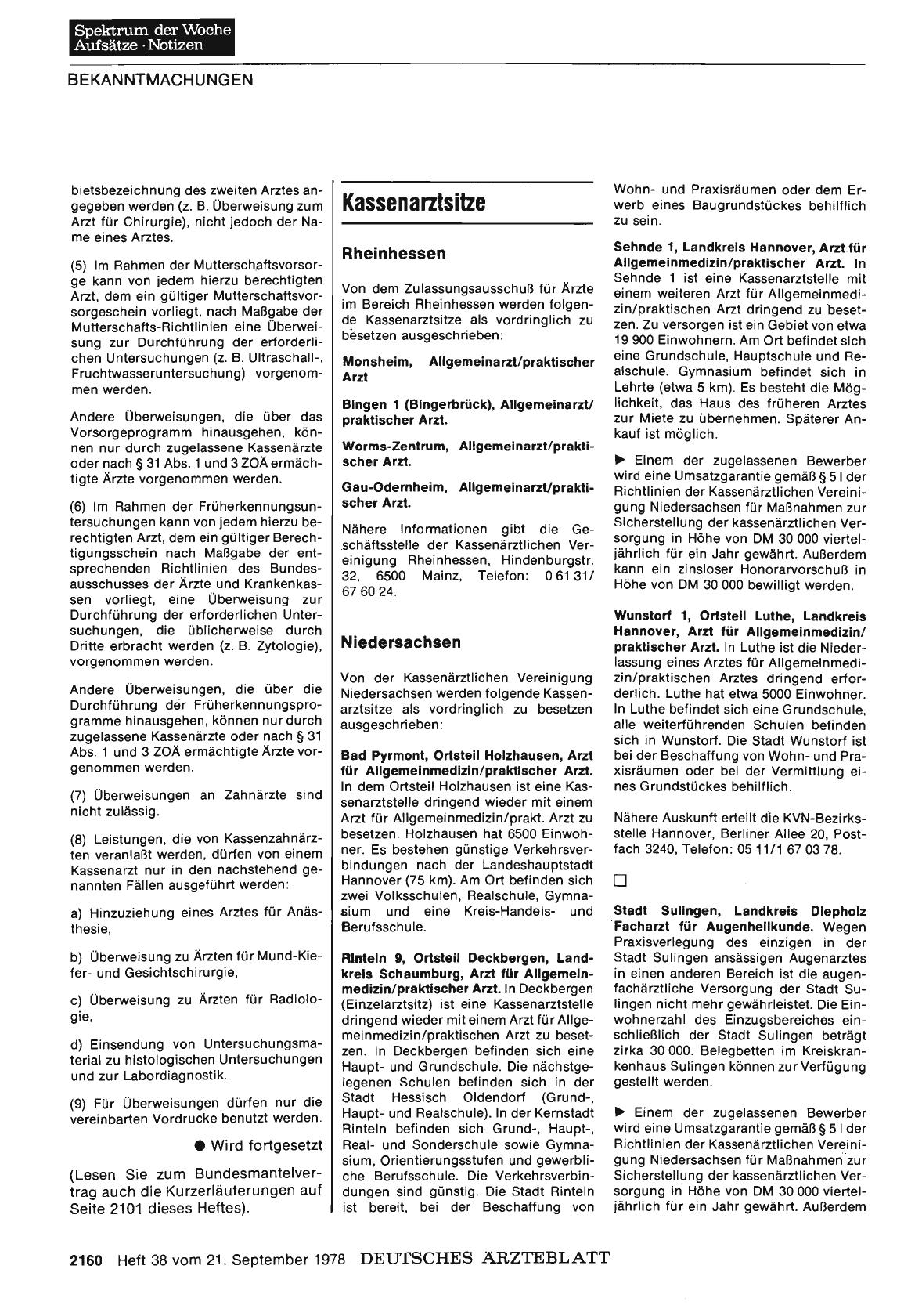 Vorschauseite 1: Kassenarztsitze