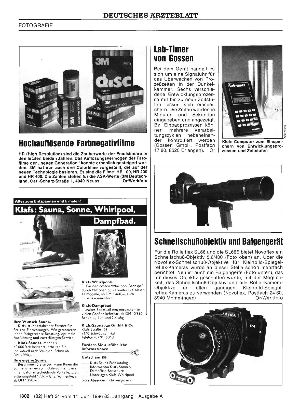 Vorschauseite 1: Schnellschußobjektiv und Balgengerät