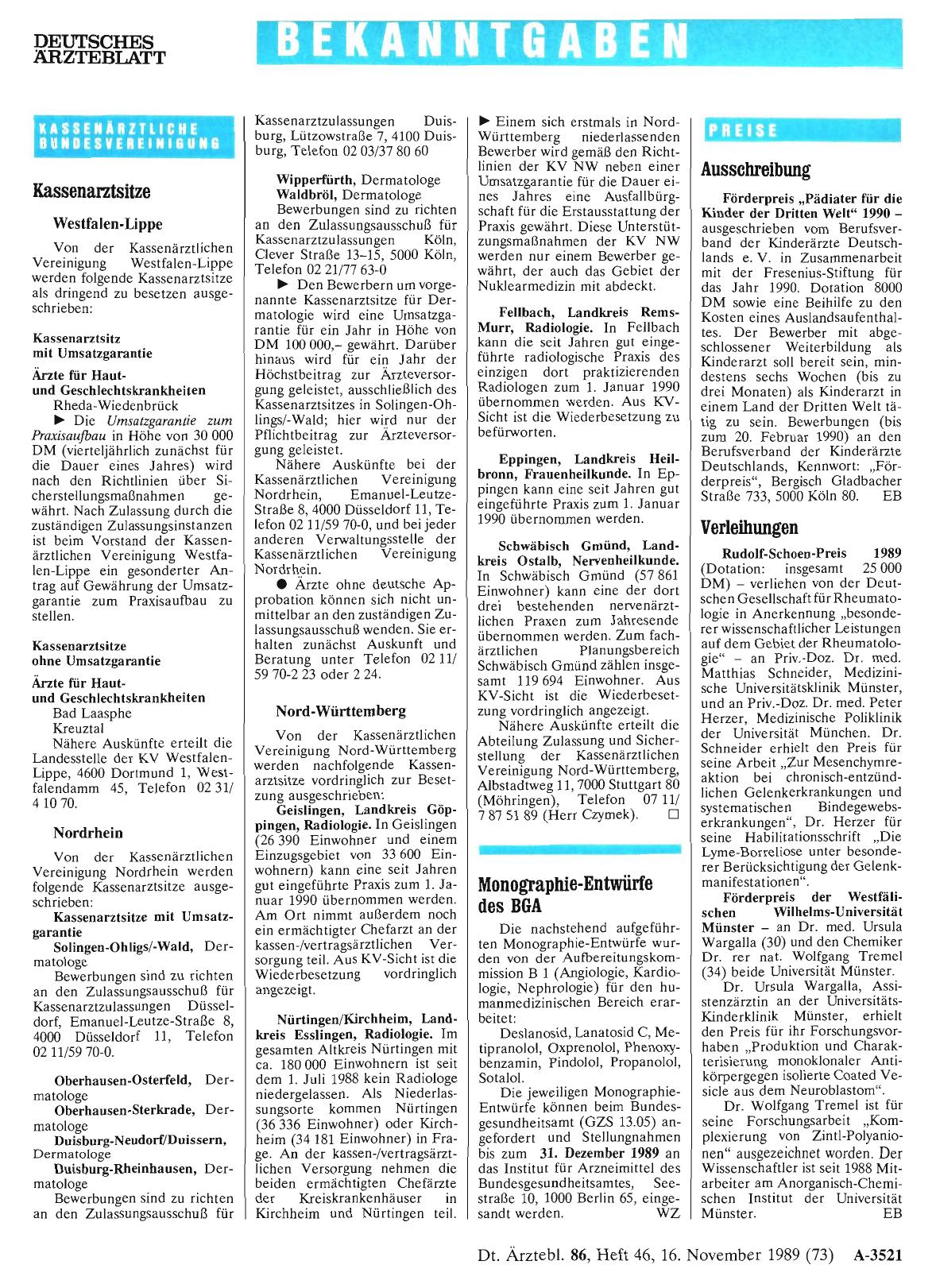 Vorschauseite 1: Monographie-Entwürfe des BGA
