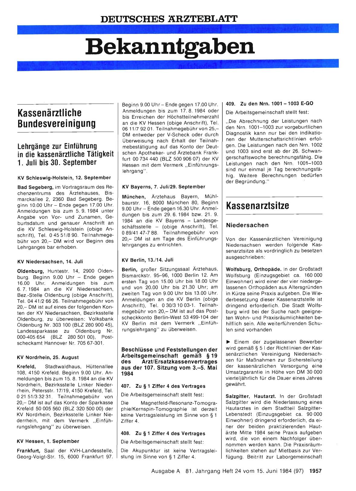 Vorschauseite 1: Kassenarztsitze