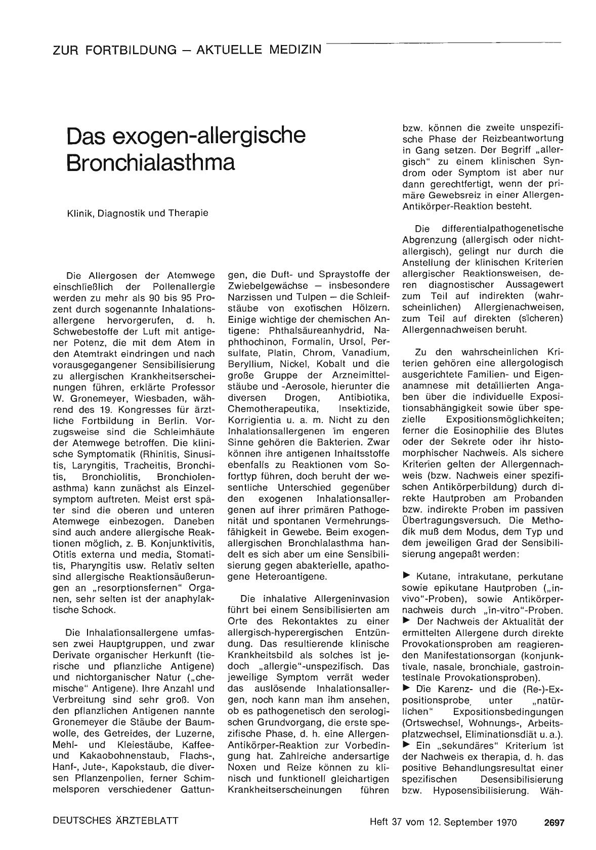 Vorschauseite 1: Das exogen-allergische Bronchialasthma