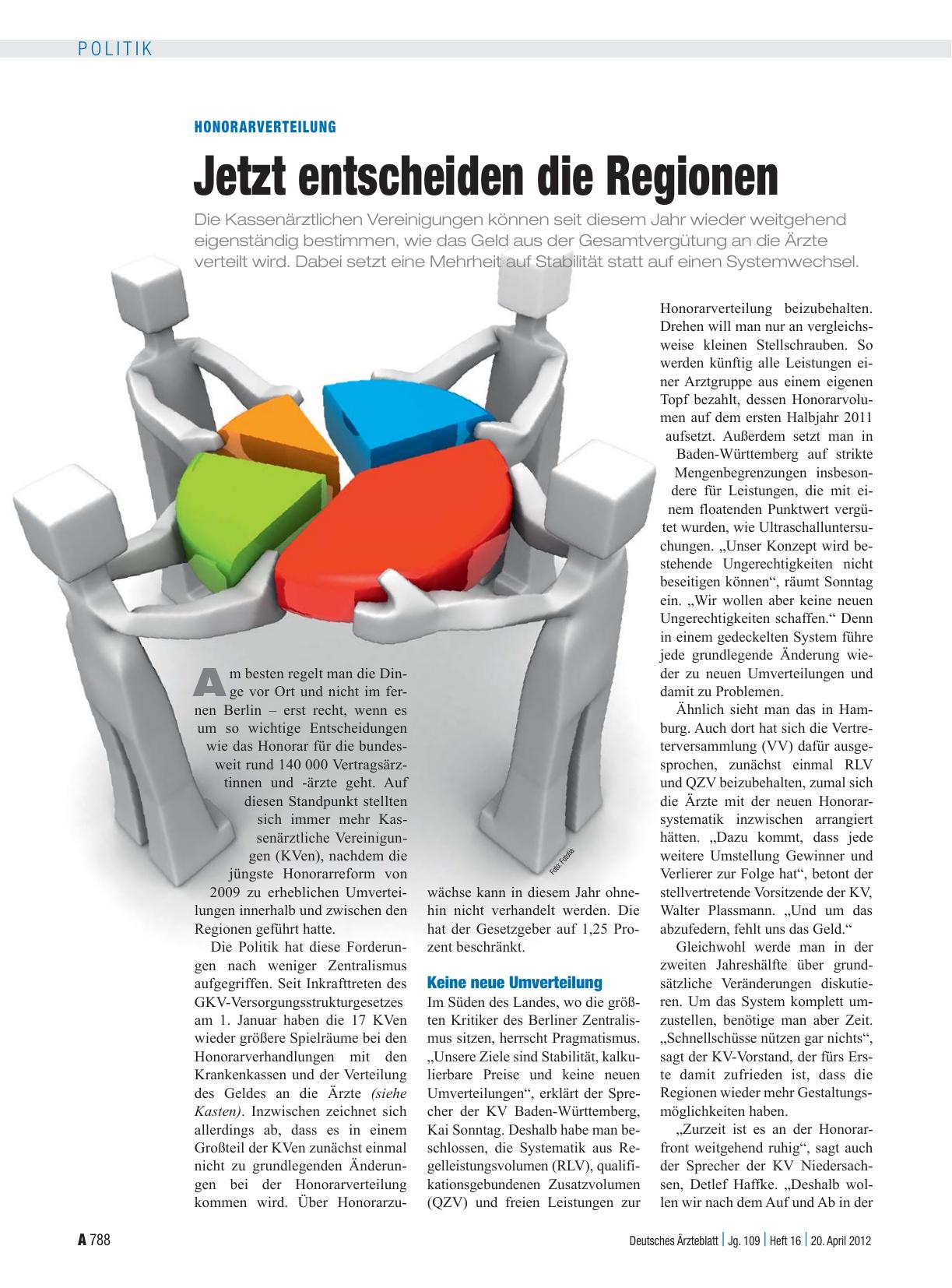 Vorschauseite 1: Honorarverteilung: Jetzt entscheiden die Regionen