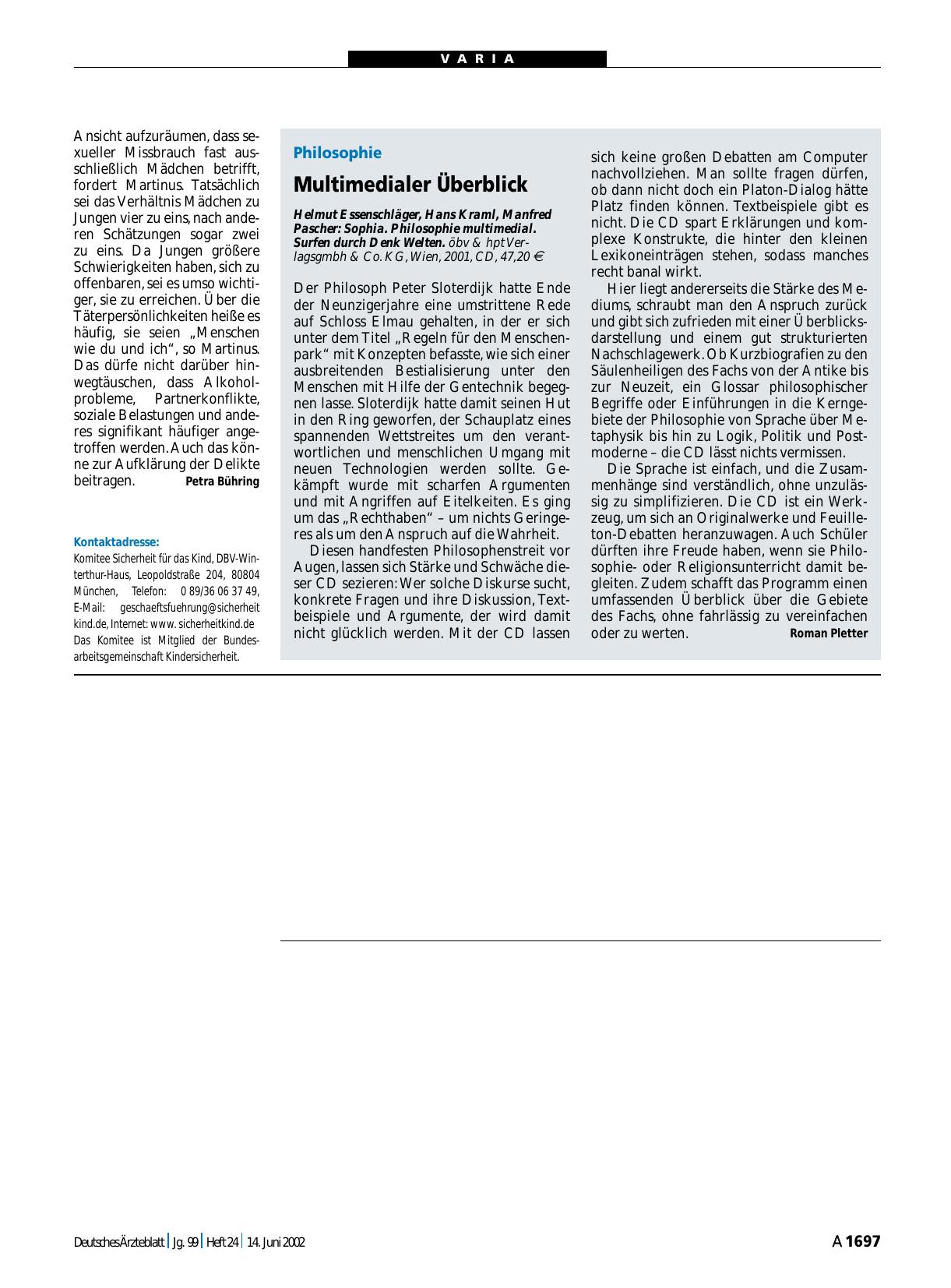 Vorschauseite 1: Philosophie: Multimedialer Überblick