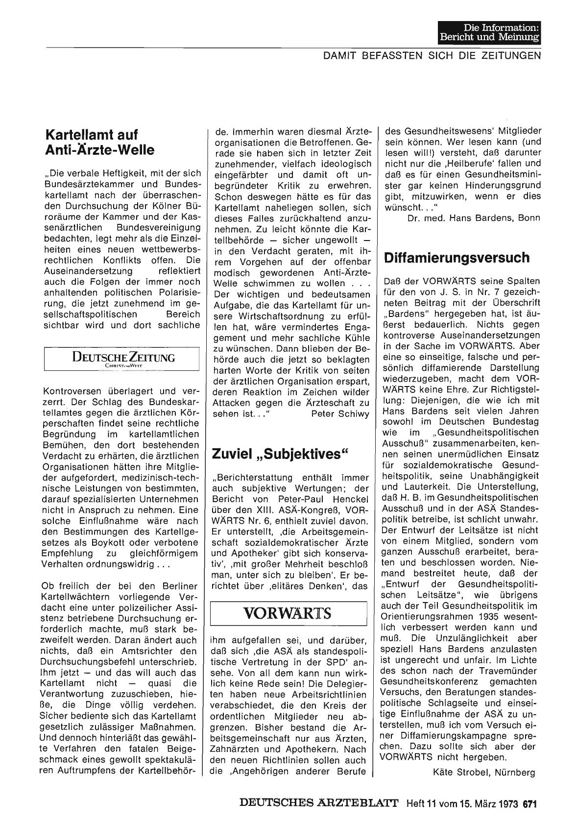 Vorschauseite 1: Zuviel „Subjektives"