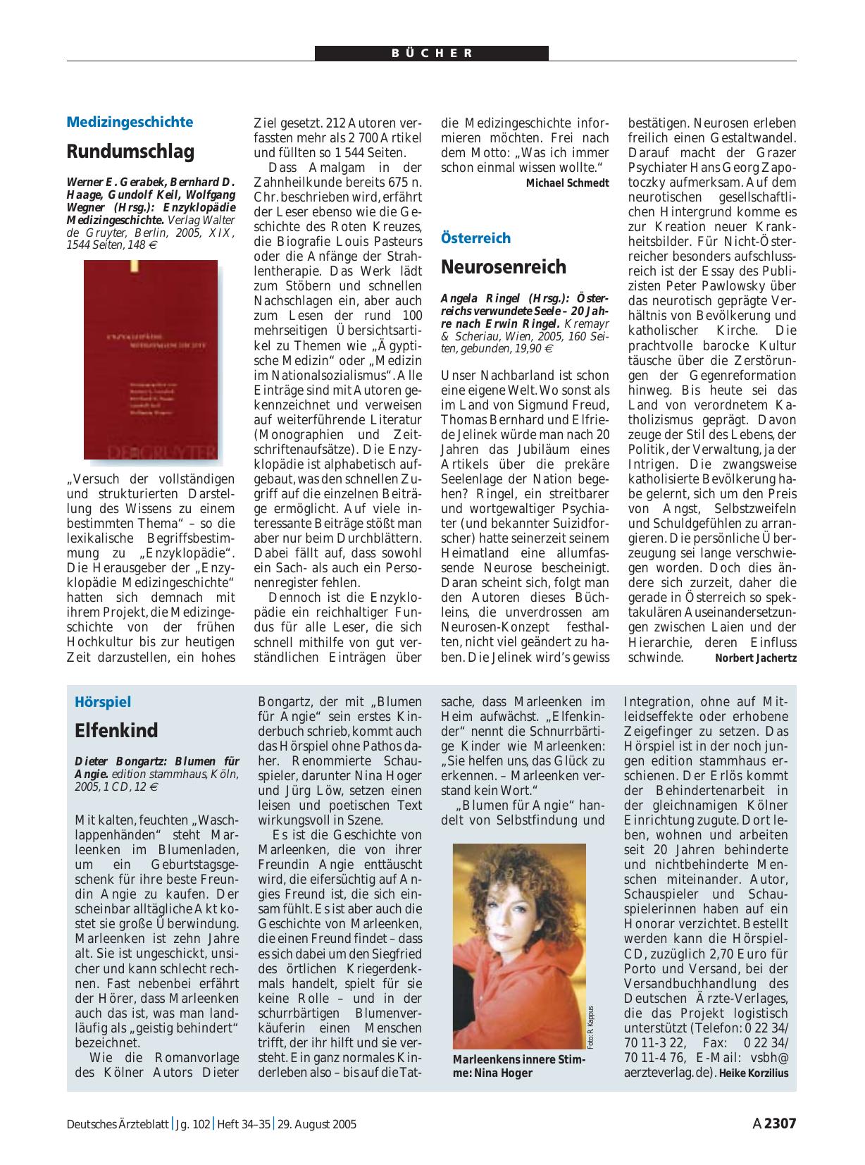 Vorschauseite 1: Österreichs verwundete Seele – 20 Jahre nach Erwin Ringel