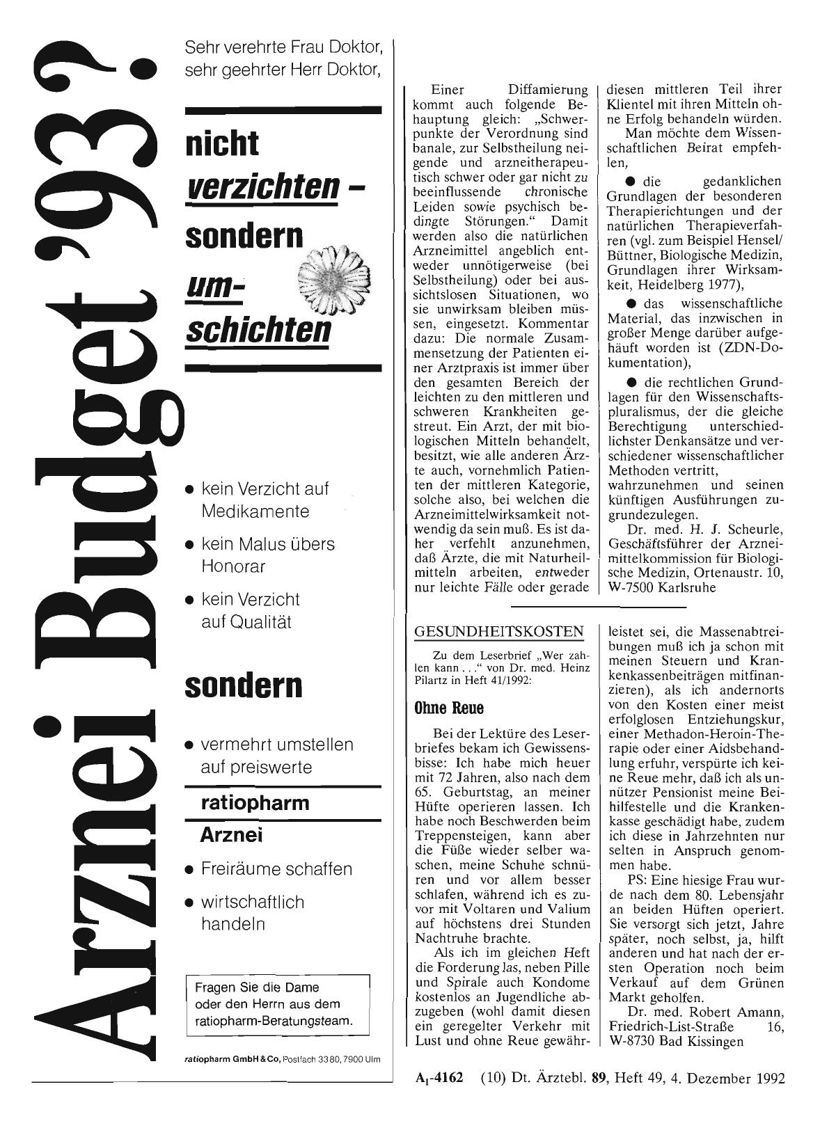 Vorschauseite 1: GESUNDHEITSKOSTEN: Ohne Reue