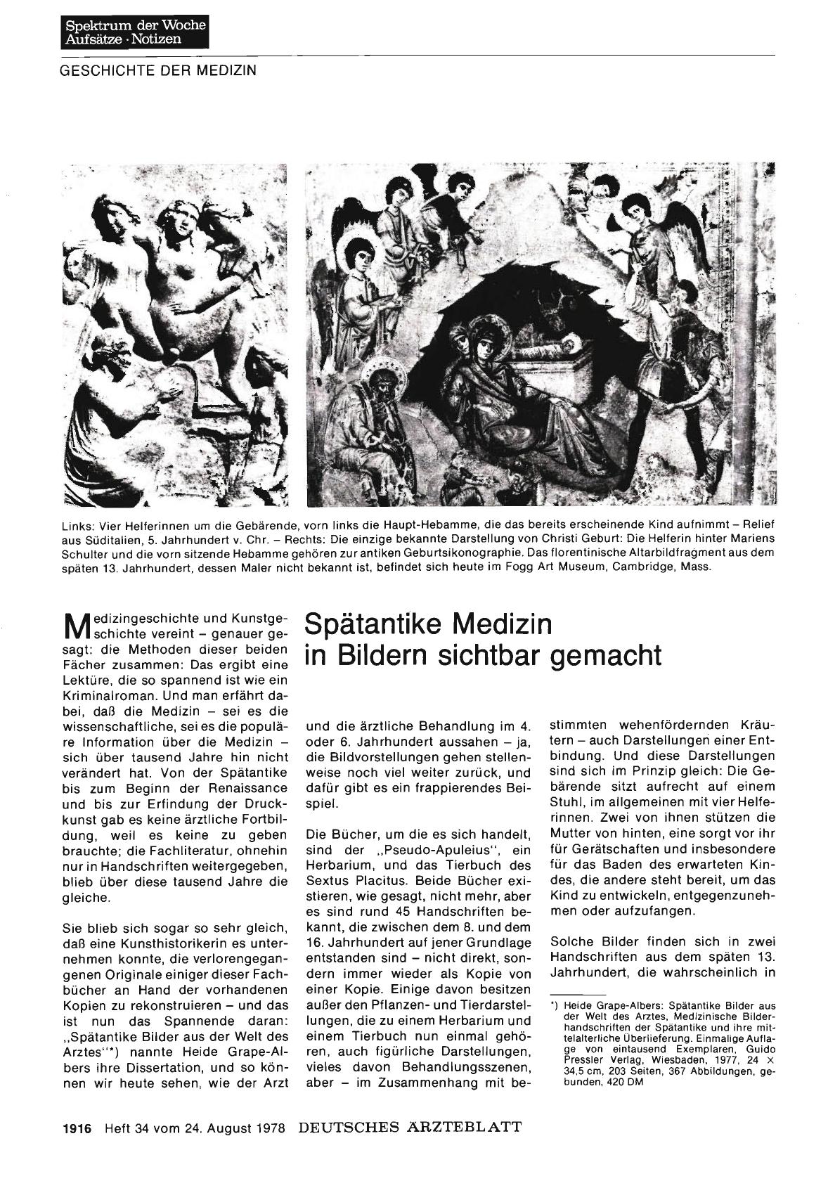 Vorschauseite 1: Spätantike Medizin in Bildern sichtbar gemacht