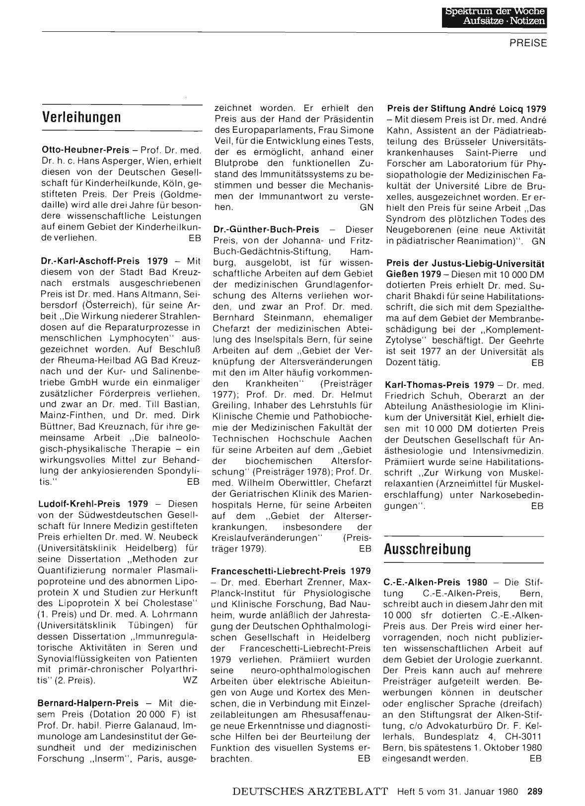 Vorschauseite 1: Ausschreibung