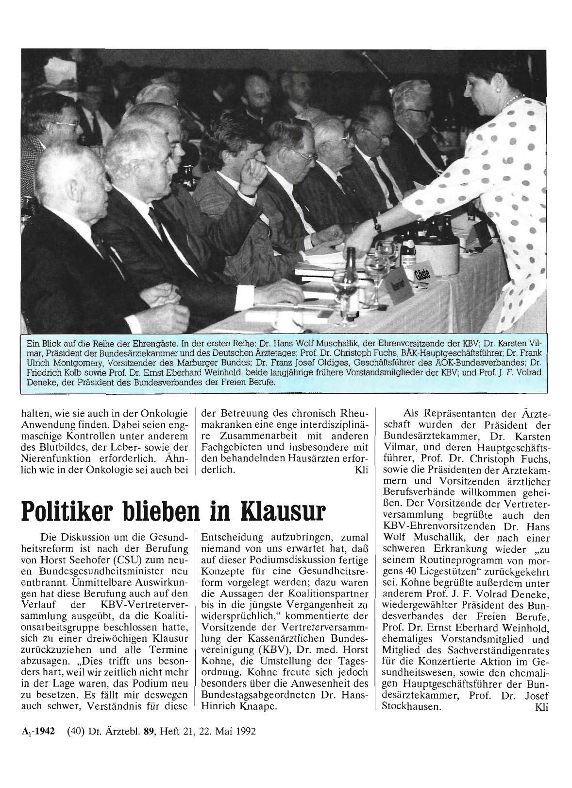 Vorschauseite 1: Politiker blieben in Klausur