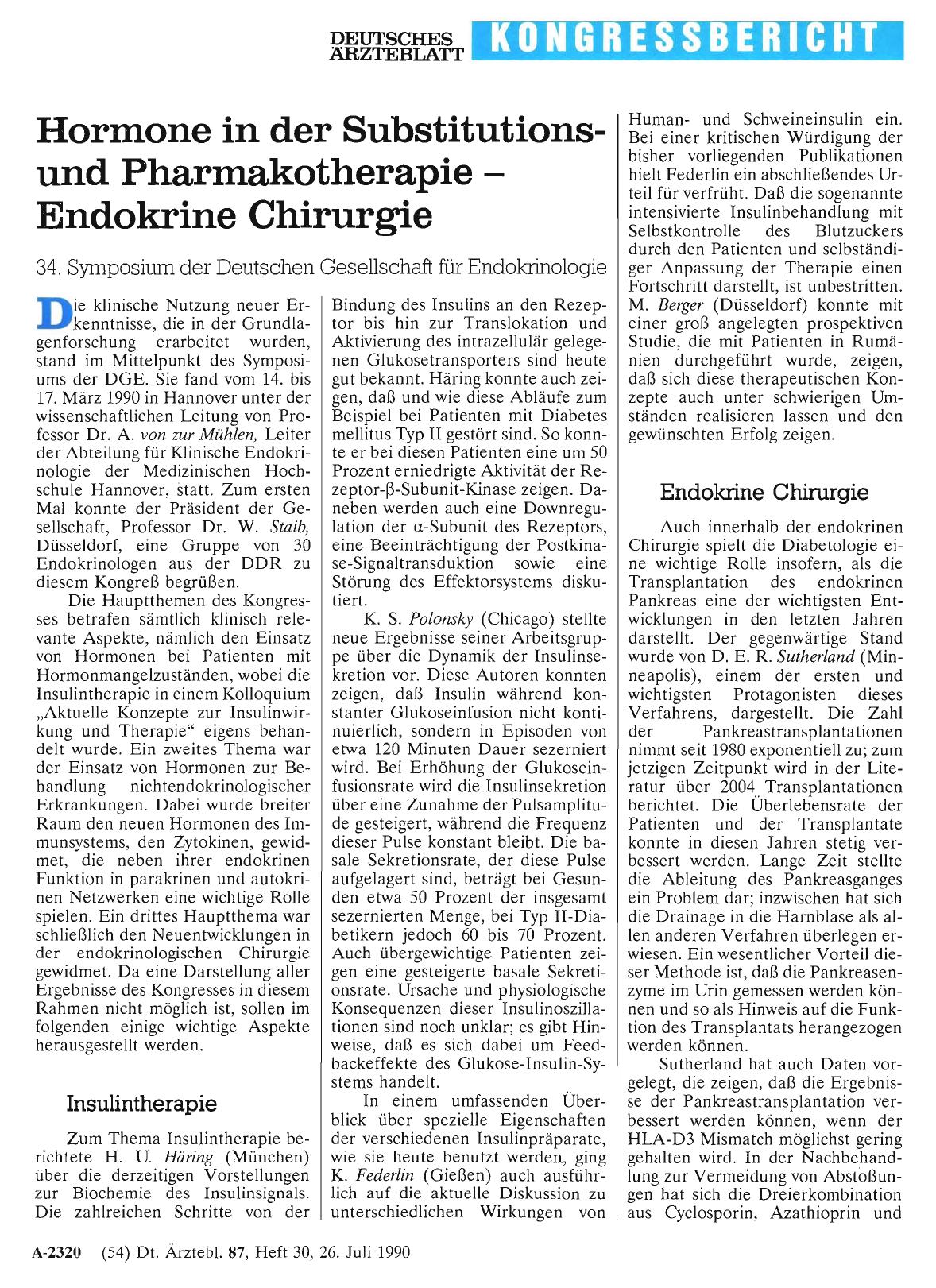 Vorschauseite 1: Hormone in der Substitutionsund Pharmakotherapie – Endokrine Chirurgie