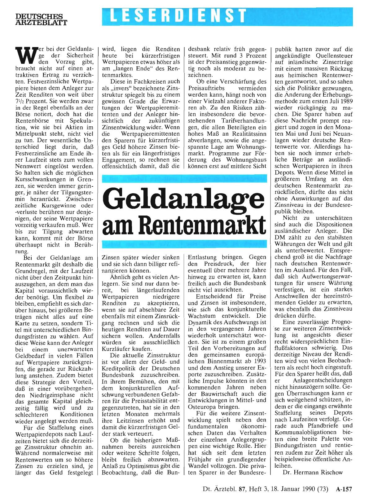 Vorschauseite 1: Geldanlage am Rentenmarkt