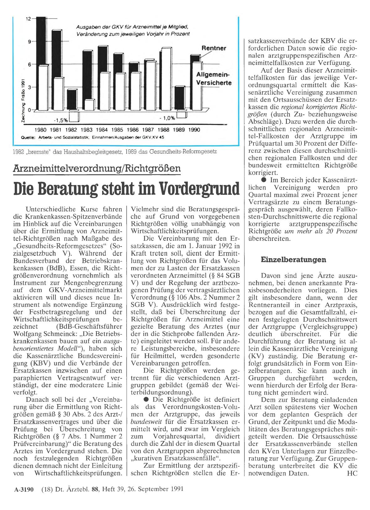 Vorschauseite 1: Arzneimittelverordnung/Richtgrößen: Die Beratung steht im Vordergrund