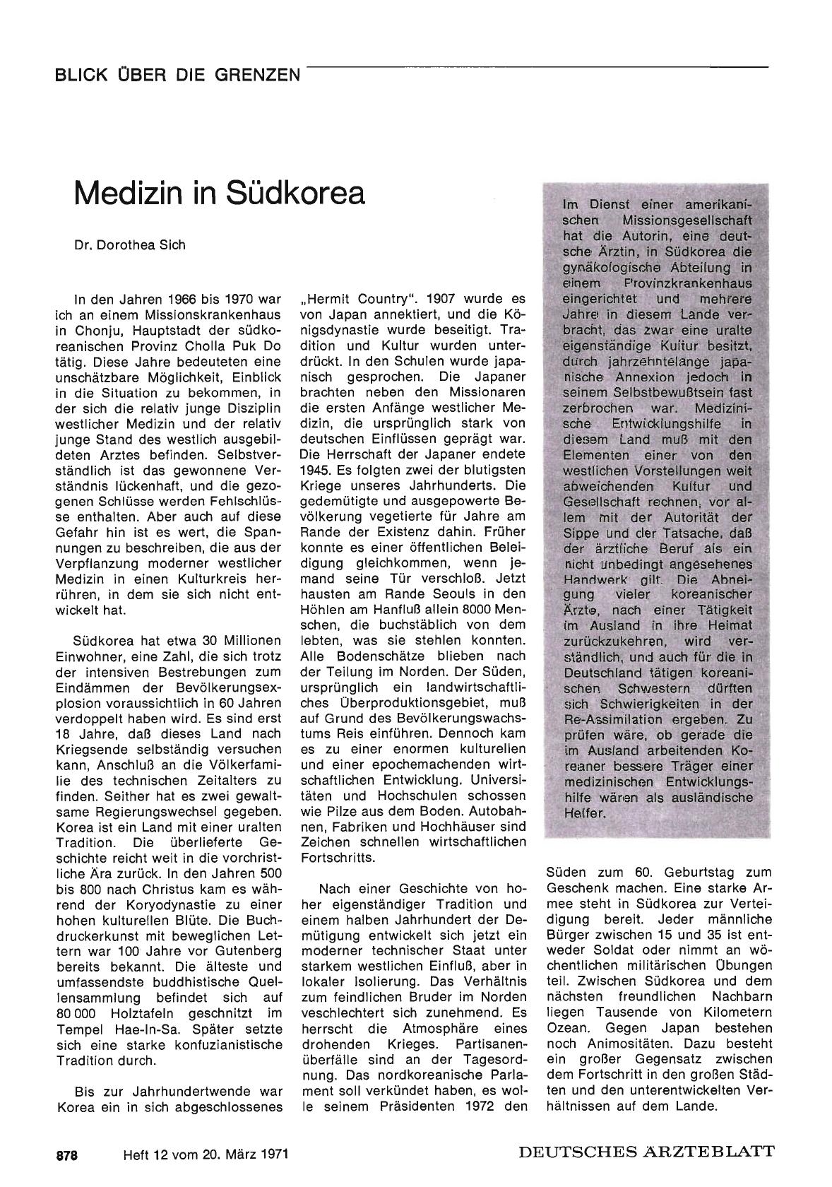 Vorschauseite 1: Medizin in Südkorea