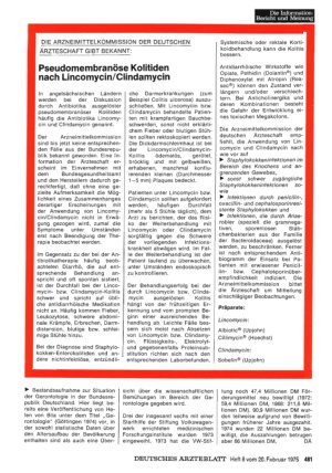Vorschauseite 1: Pseudomembranöse Kolitiden nach Lincomycin/Clindamycin