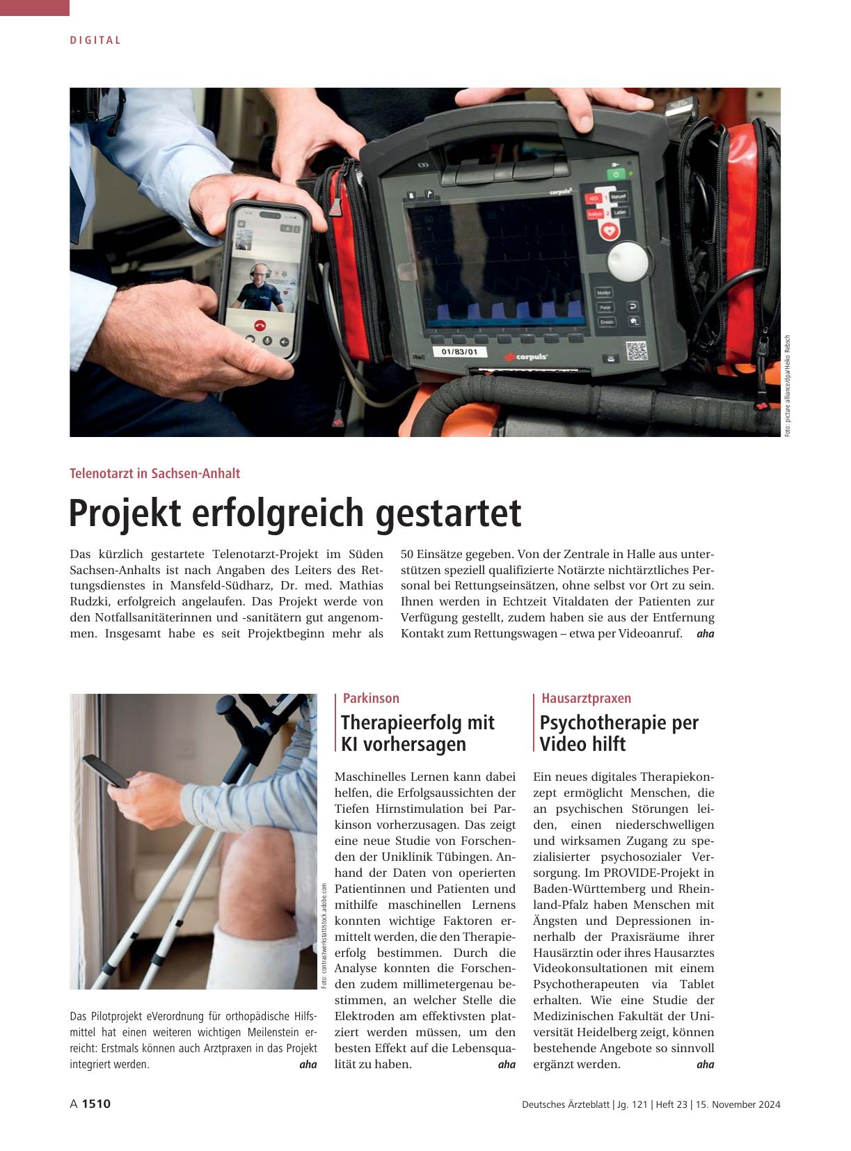 Vorschauseite 1: Parkinson: Therapieerfolg mit KI vorhersagen