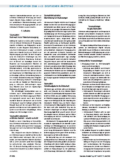 Vorschauseite 4: Entschliessungen zum Tagesordnungspunkt V: Tätigkeitsbericht der Bundesärztekammer