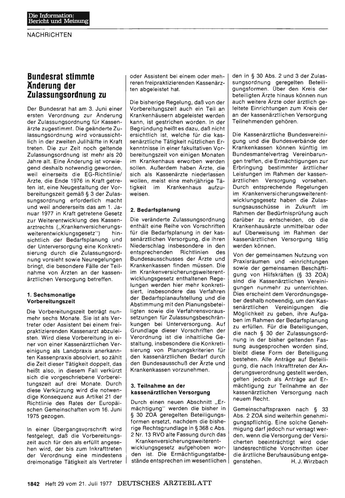 Vorschauseite 1: Bundesrat stimmte Änderung der Zulassungsordnung zu