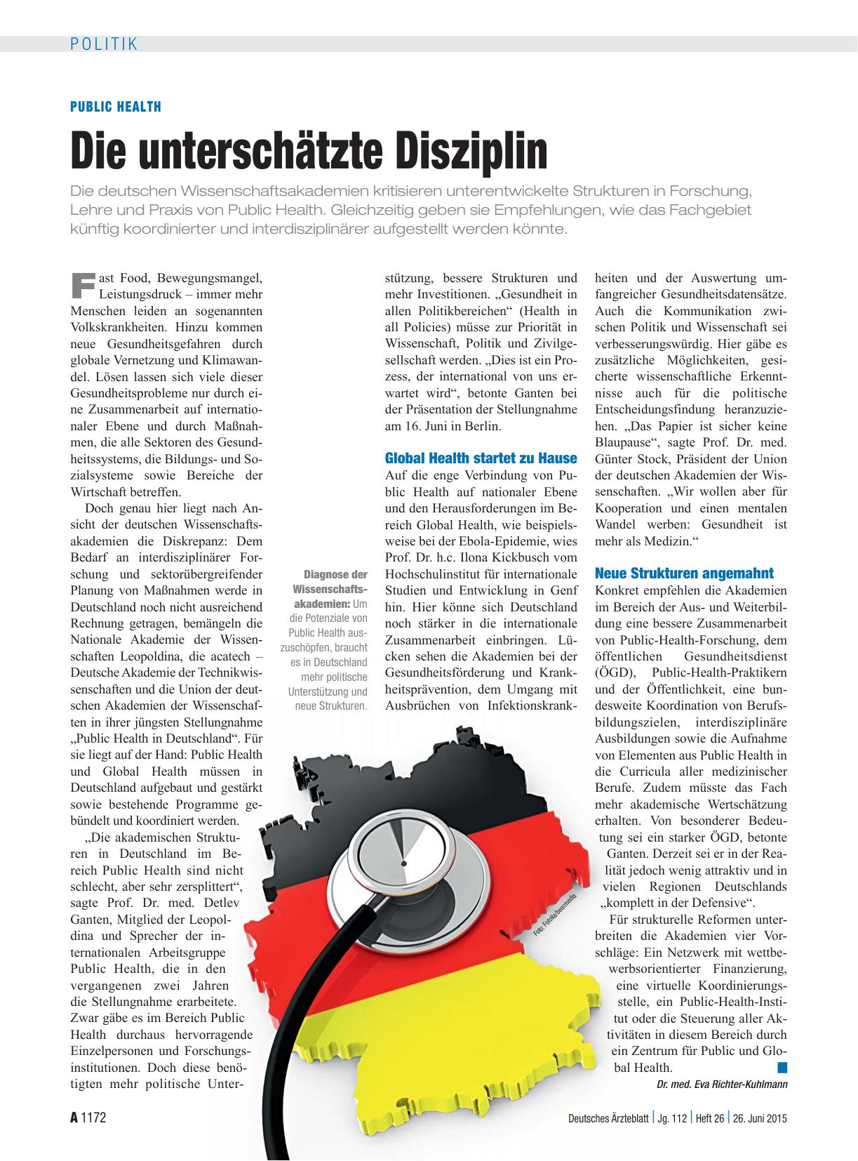 Vorschauseite 1: Public Health: Die unterschätzte Disziplin