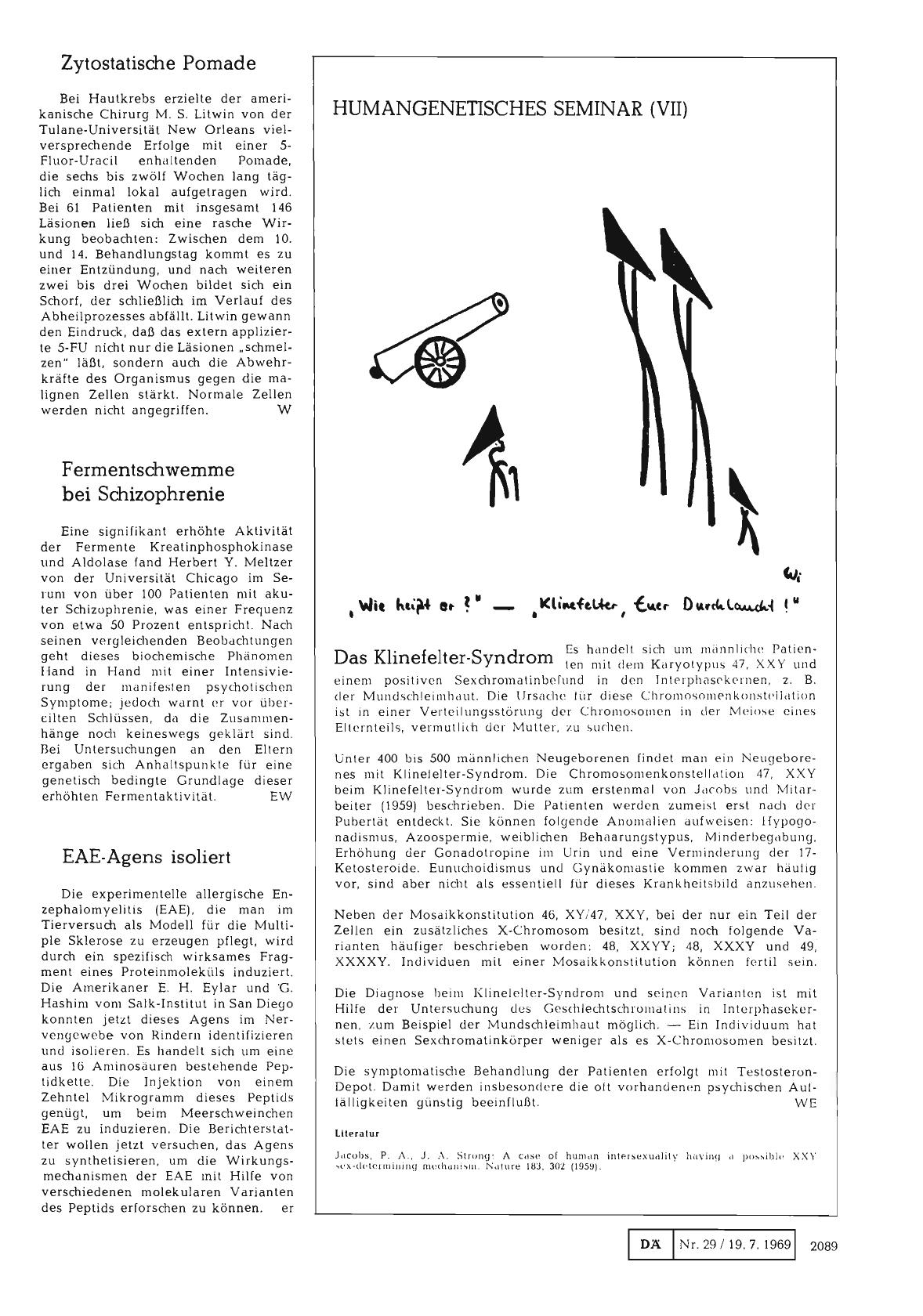 Vorschauseite 1: Humangenetisches Seminar (VII): Das Klinefelter-Syndrom