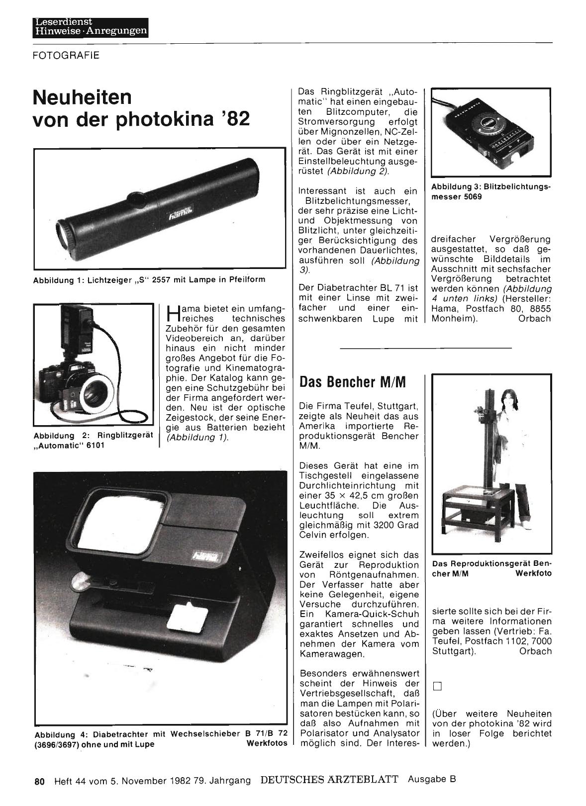 Vorschauseite 1: Neuheiten von der photokina '82