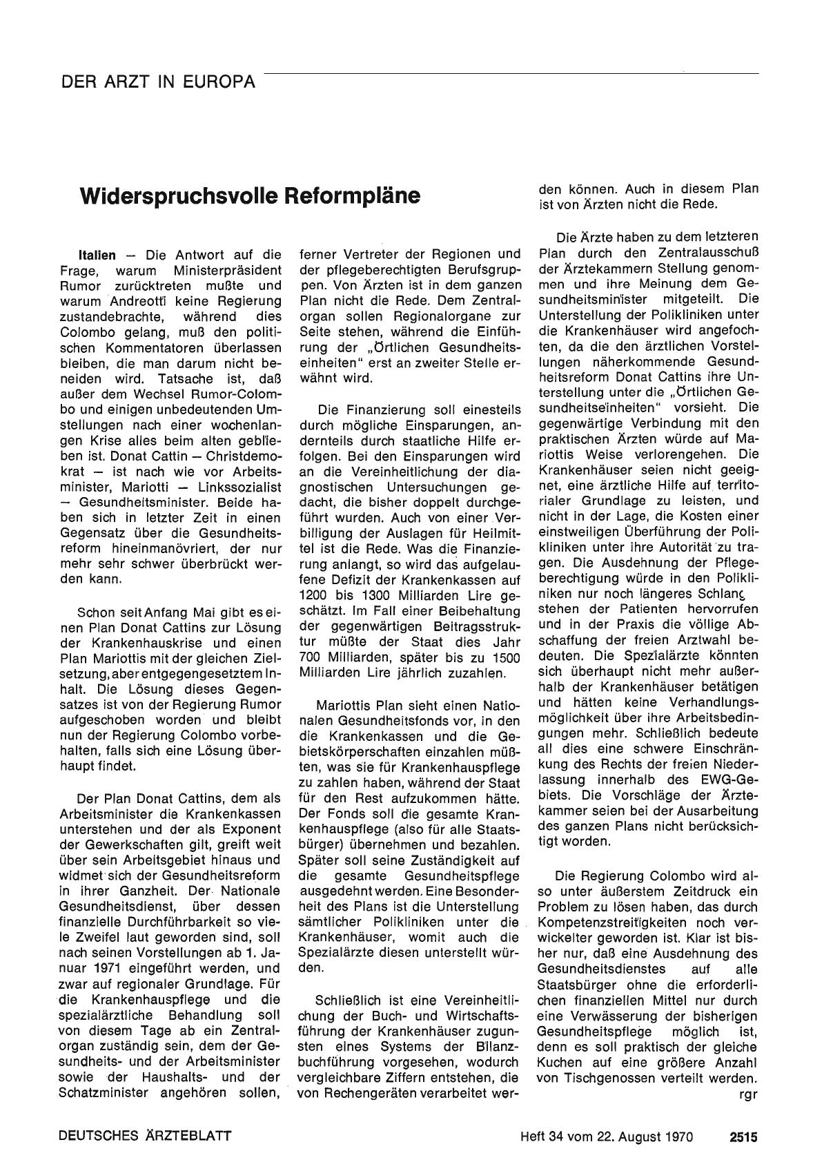 Vorschauseite 1: Widerspruchsvolle Reformpläne