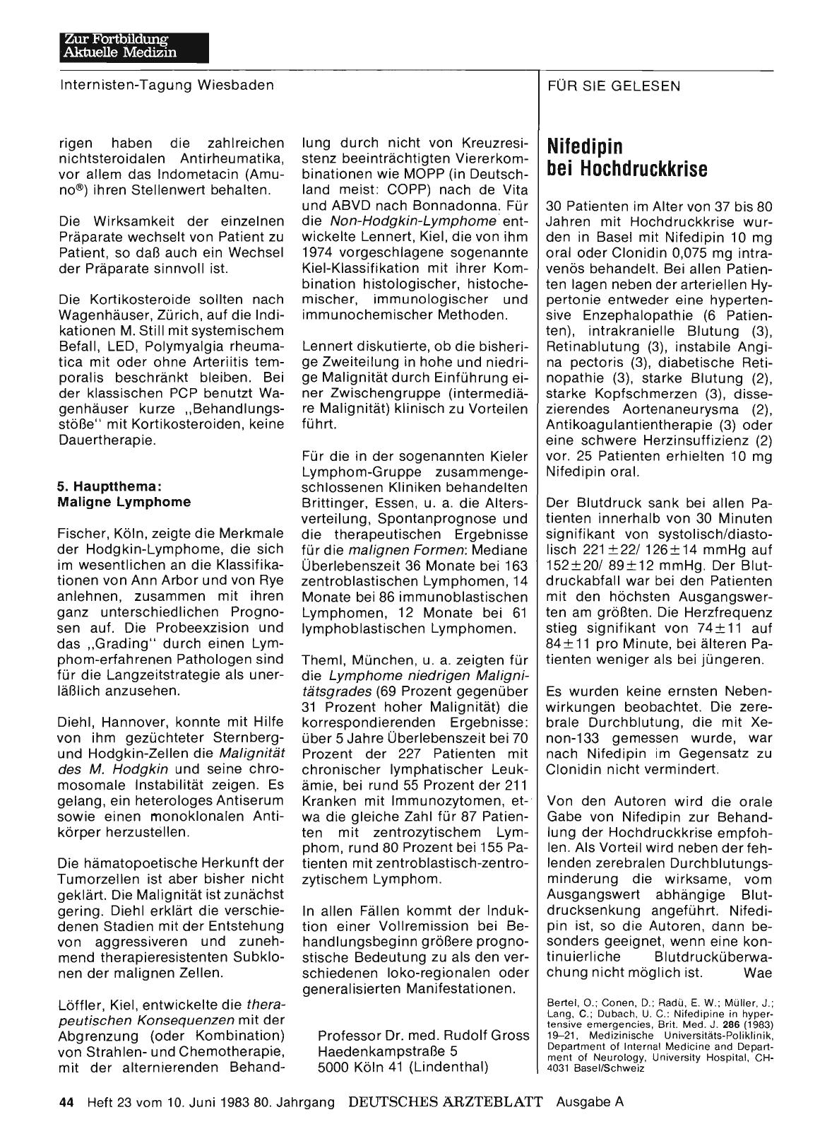 Vorschauseite 1: Nifedipin bei Hochdruckkrise