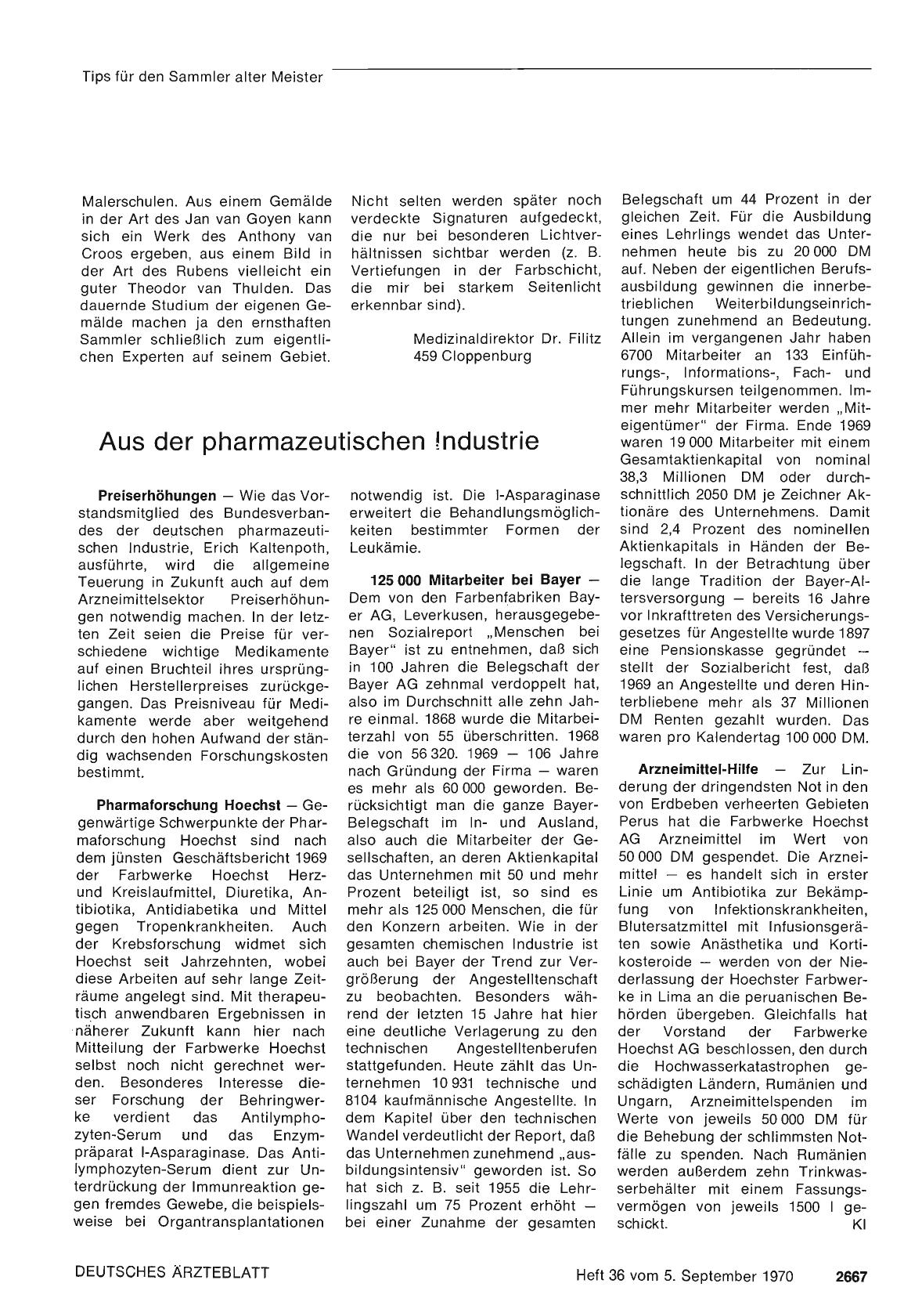 Vorschauseite 1: Aus der pharmazeutischen Industrie