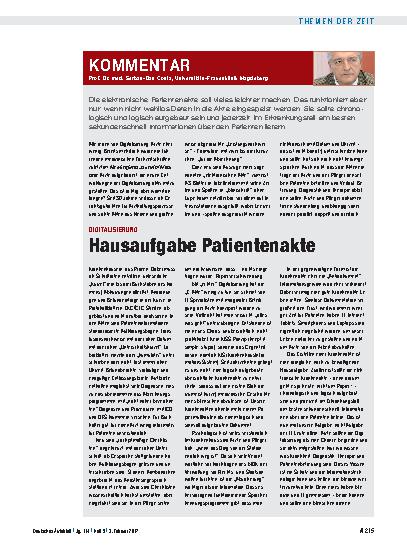 Vorschauseite 1: Digitalisierung: Hausaufgabe Patientenakte