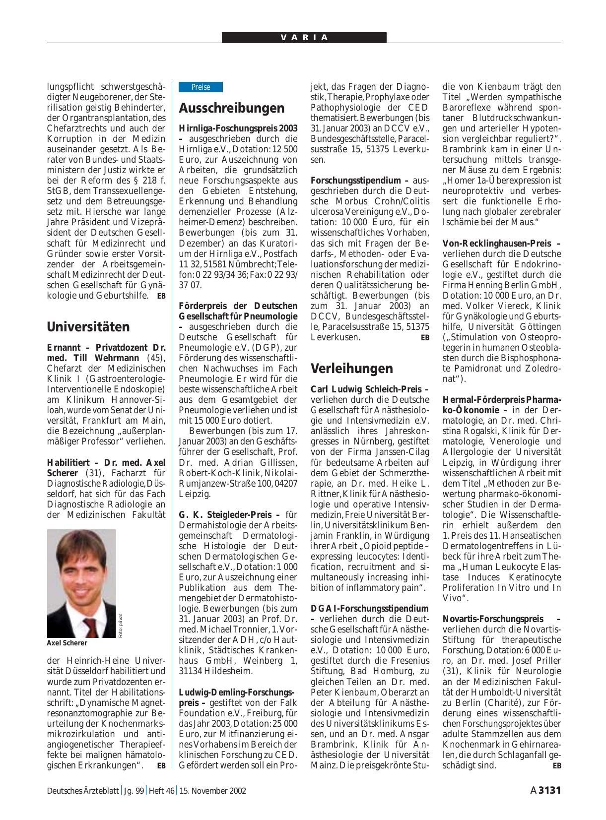 Vorschauseite 1: Universitäten