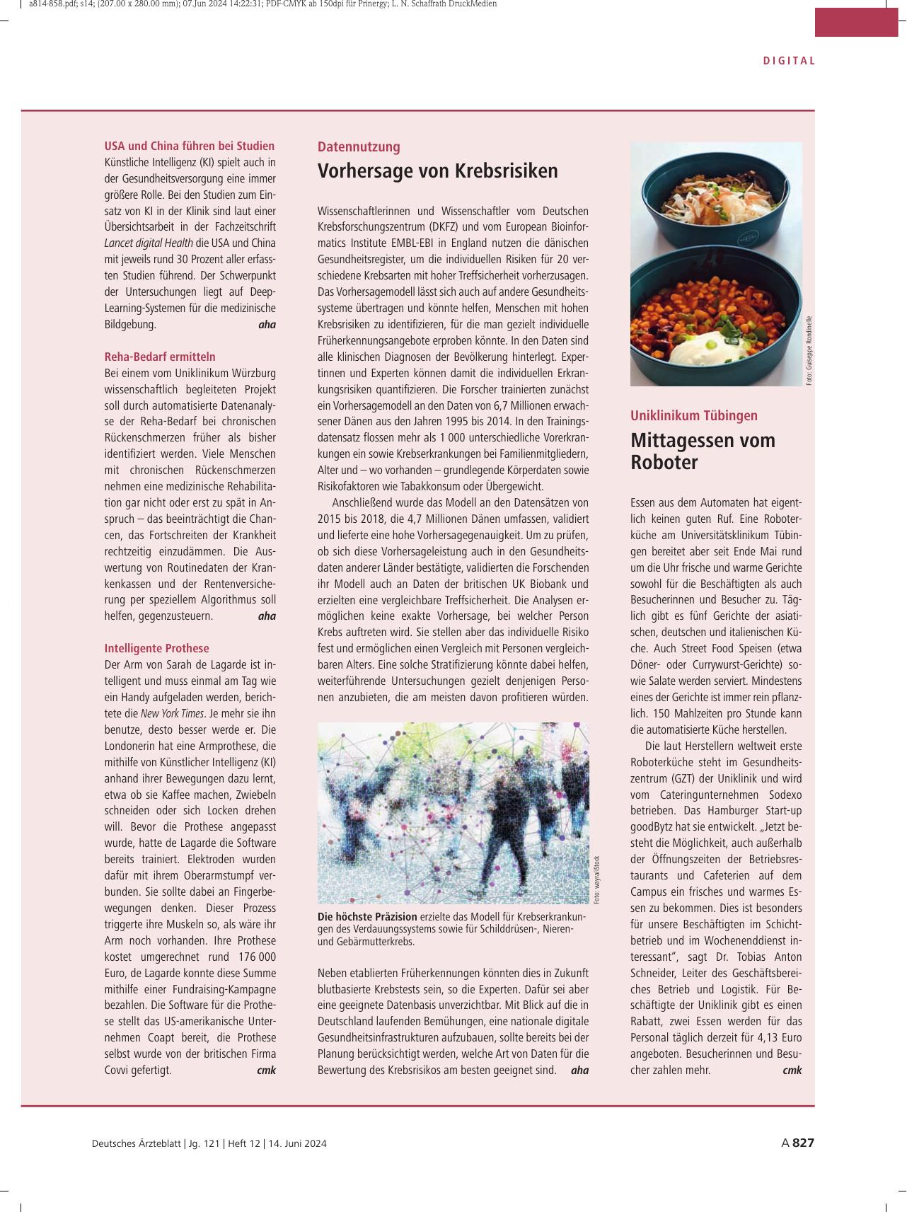 Vorschauseite 1: Datennutzung: Vorhersage von Krebsrisiken