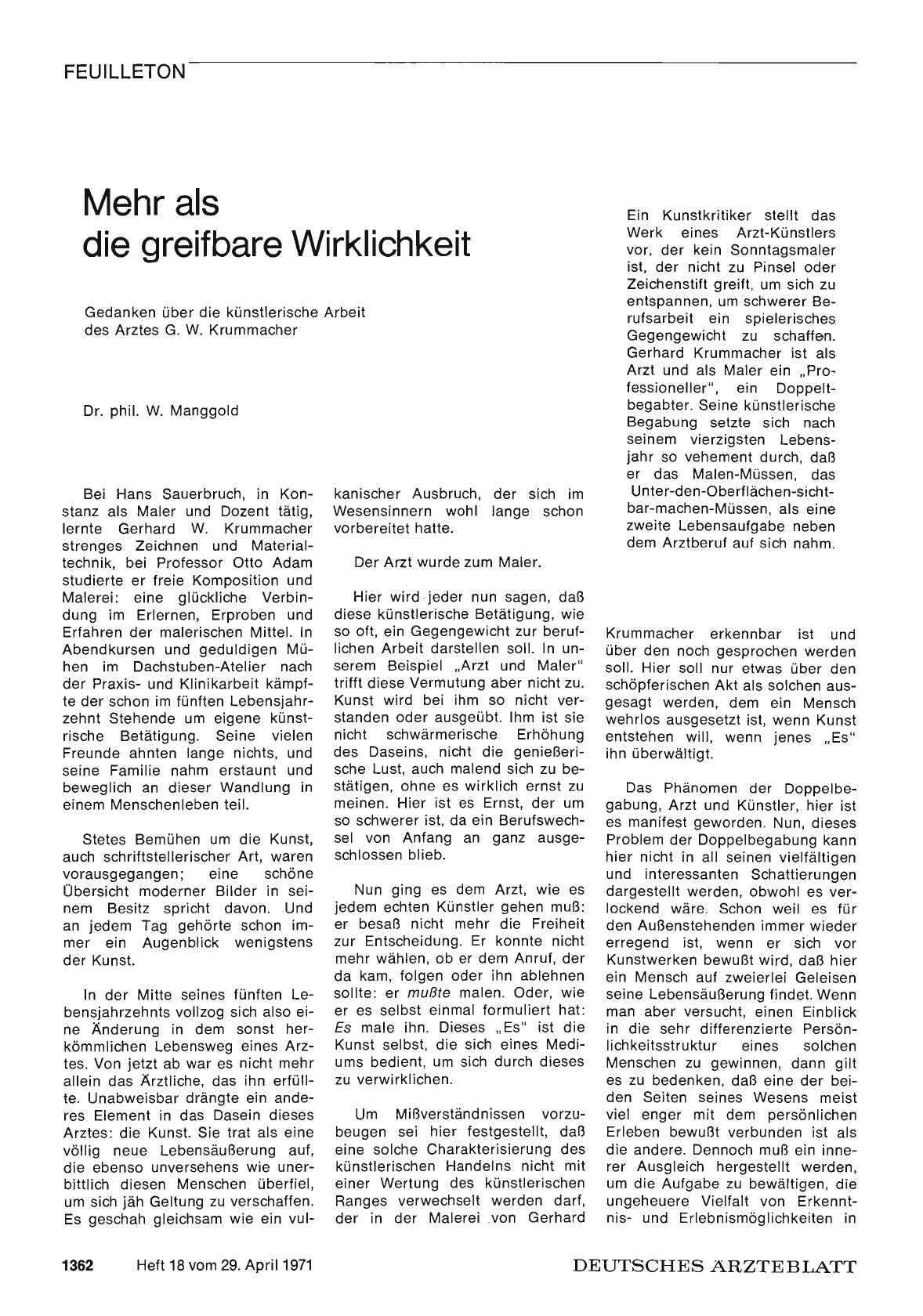 Vorschauseite 1: Mehr als die greifbare Wirklichkeit