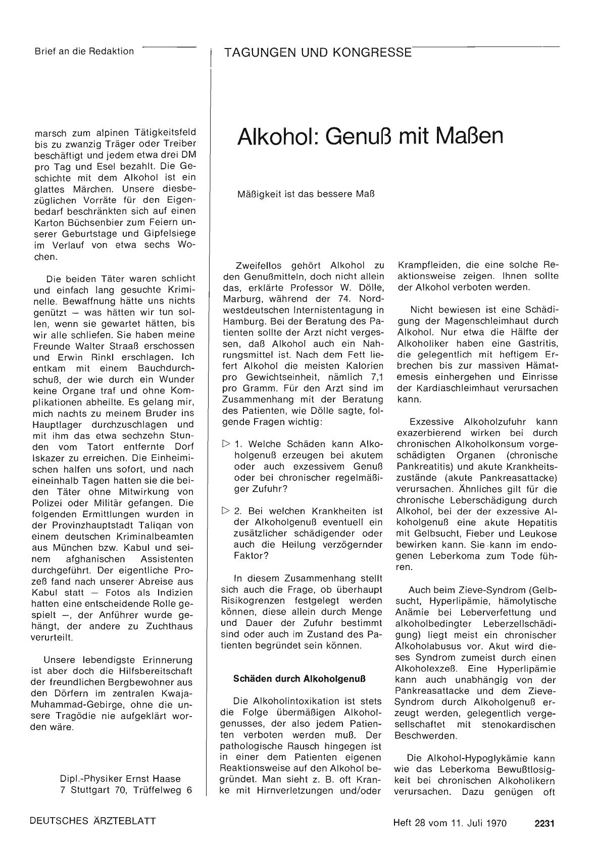 Vorschauseite 1: Alkohol: Genuß mit Maßen