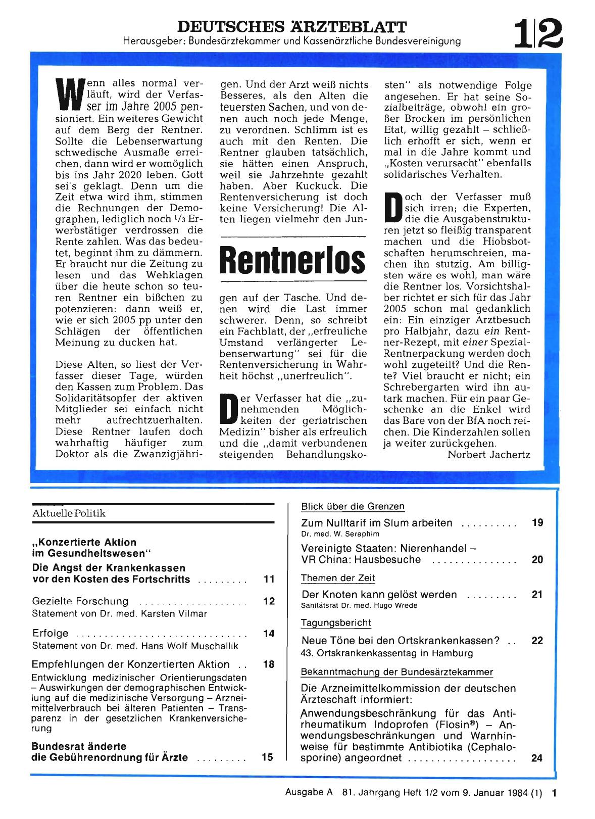 Vorschauseite 1: Rentnerlos