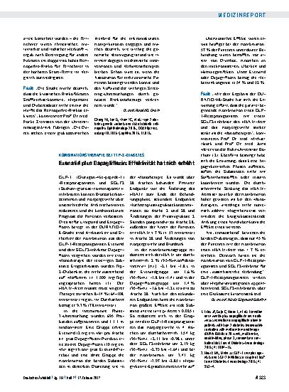 Vorschauseite 1: Kombinationstherapie bei Typ-2-Diabetes: Exenatid plus Dapagliflozin: Effektivität hat sich erhöht
