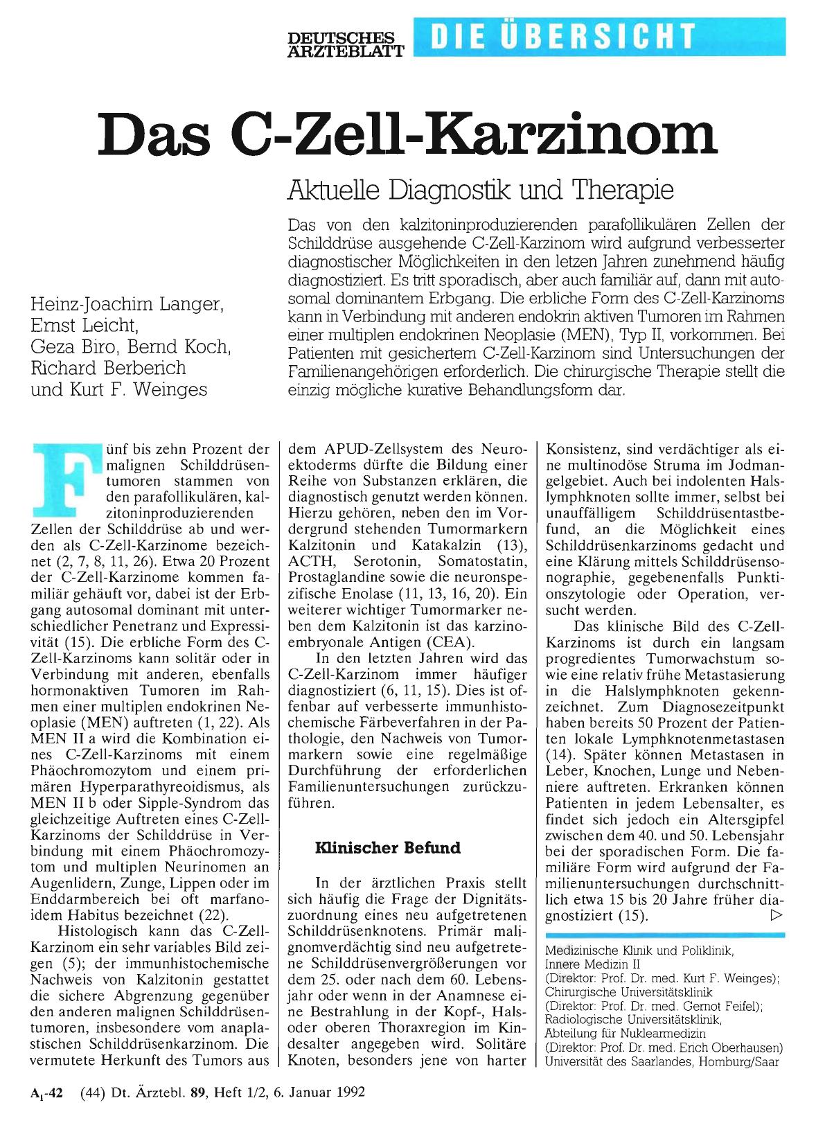 Vorschauseite 1: Das C-Zell-Karzinom