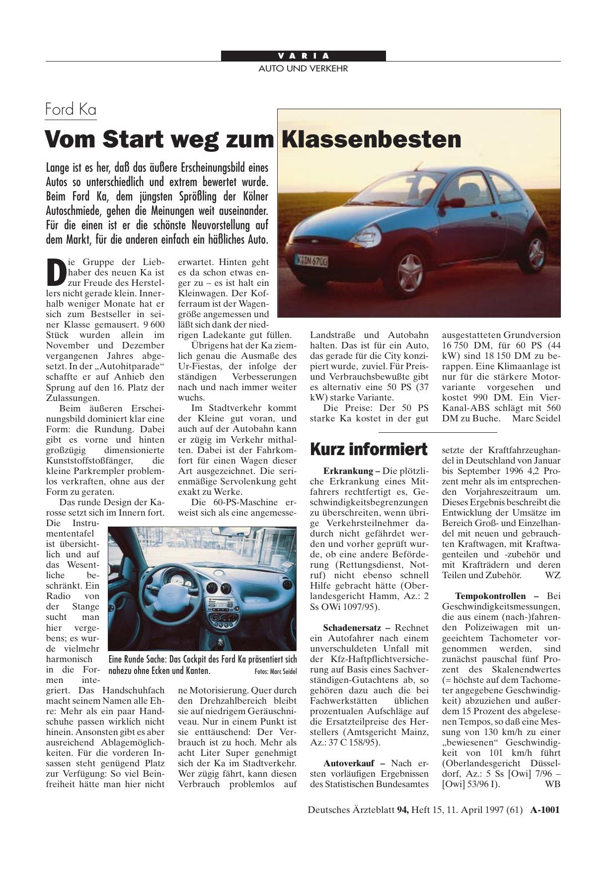 Vorschauseite 1: Ford Ka: Vom Start weg zum Klassenbesten