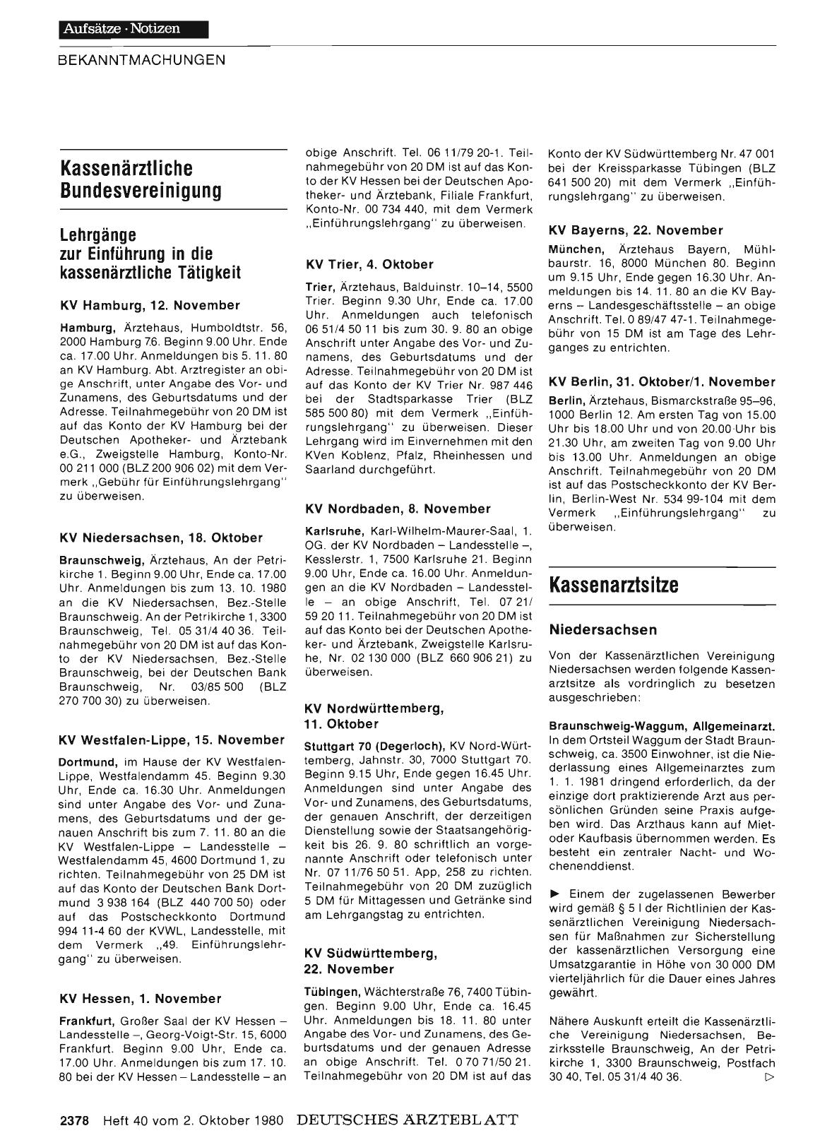 Vorschauseite 1: Kassenarztsitze