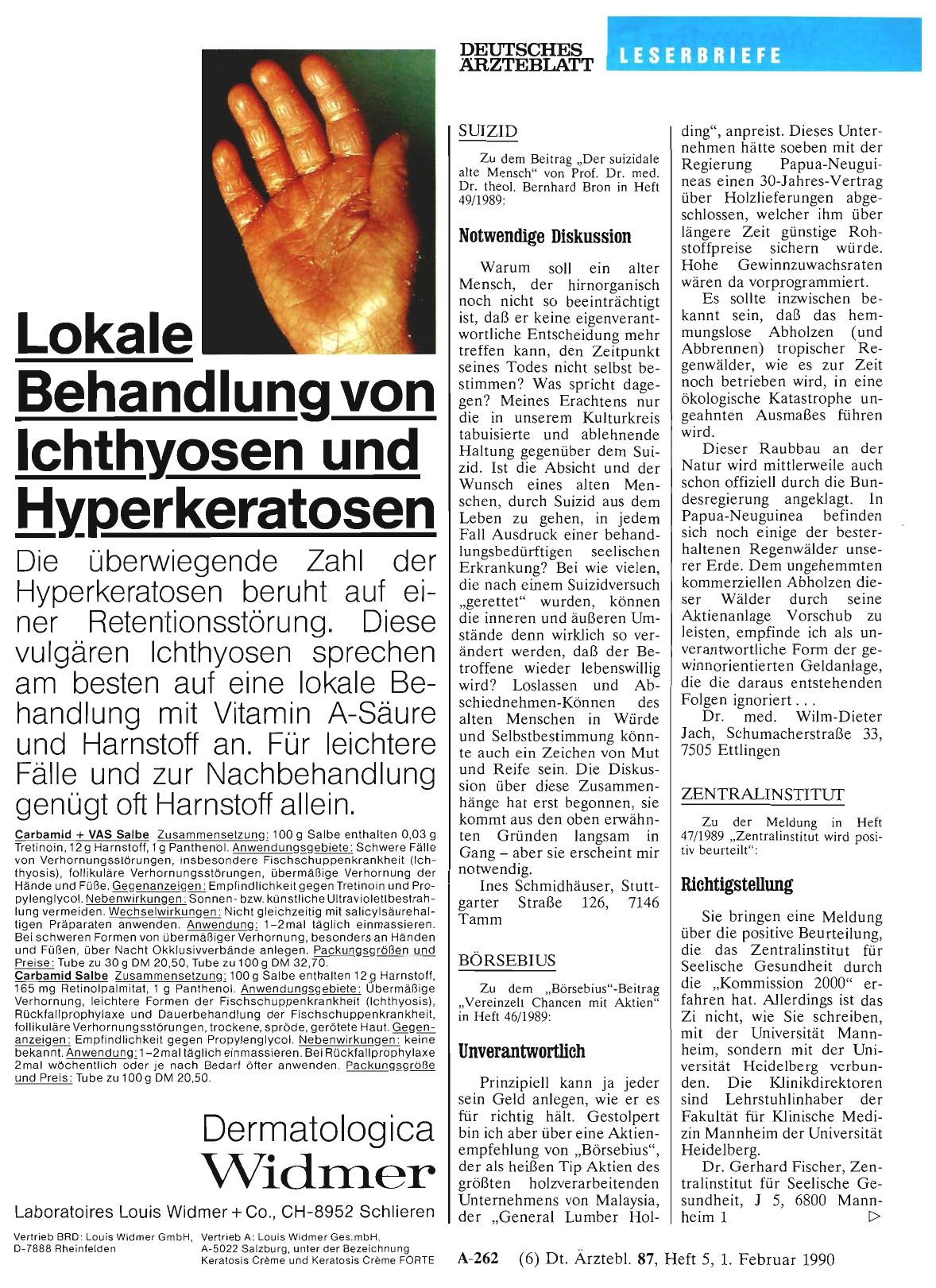 Vorschauseite 1: ZENTRALINSTITUT: Richtigstellung