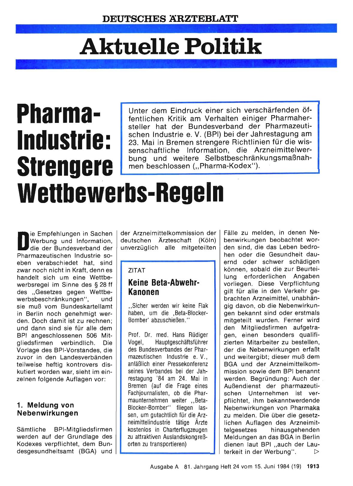 Vorschauseite 1: Pharma-Industrie: Strengere Wettbewerbs-Regeln