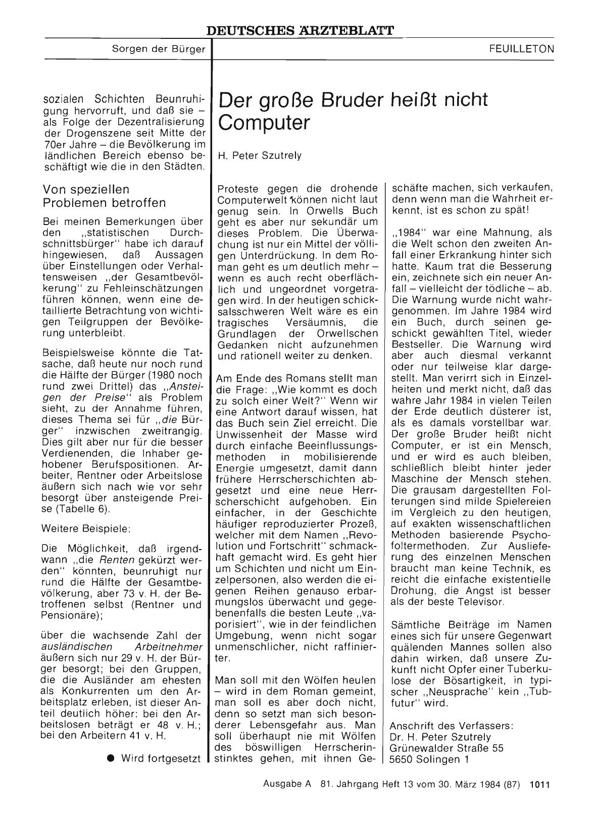 Vorschauseite 1: Der große Bruder heißt nicht Computer
