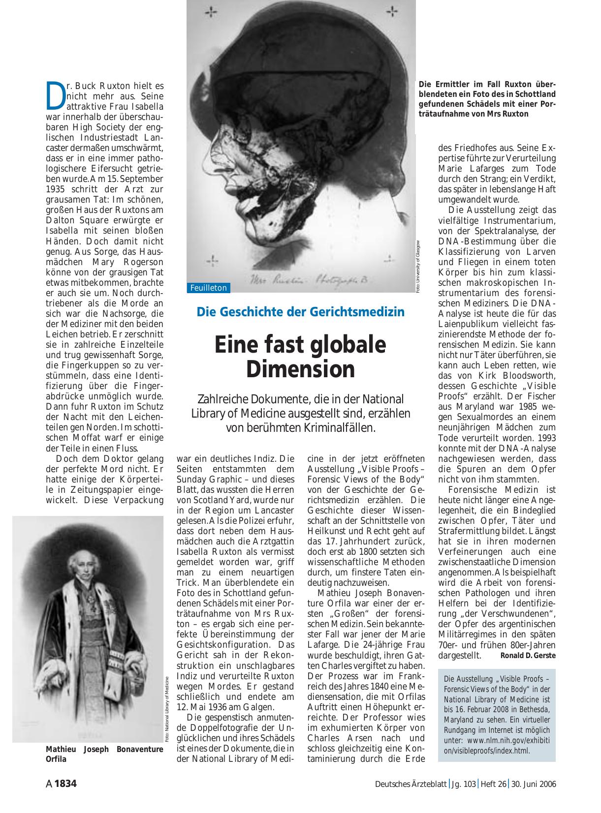 Vorschauseite 1: Die Geschichte der Gerichtsmedizin: Eine fast globale Dimension
