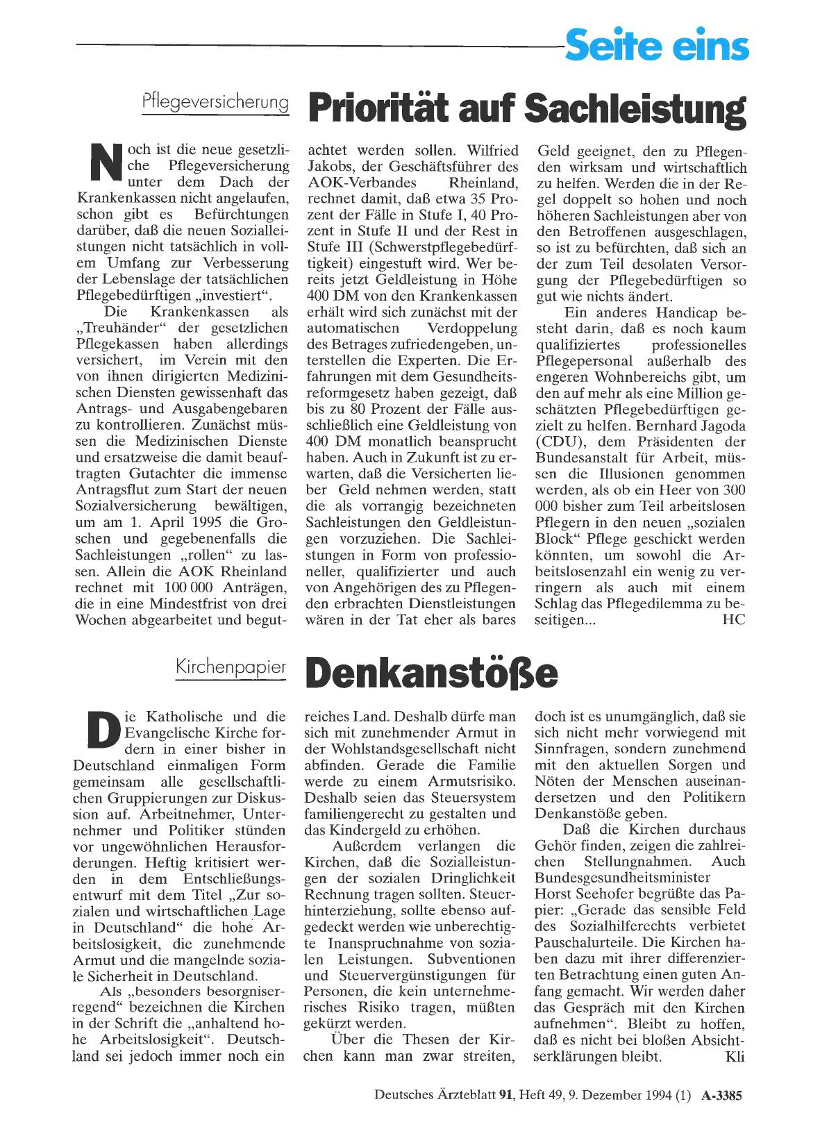 Vorschauseite 1: Kirchenpapier: Denkanstöße