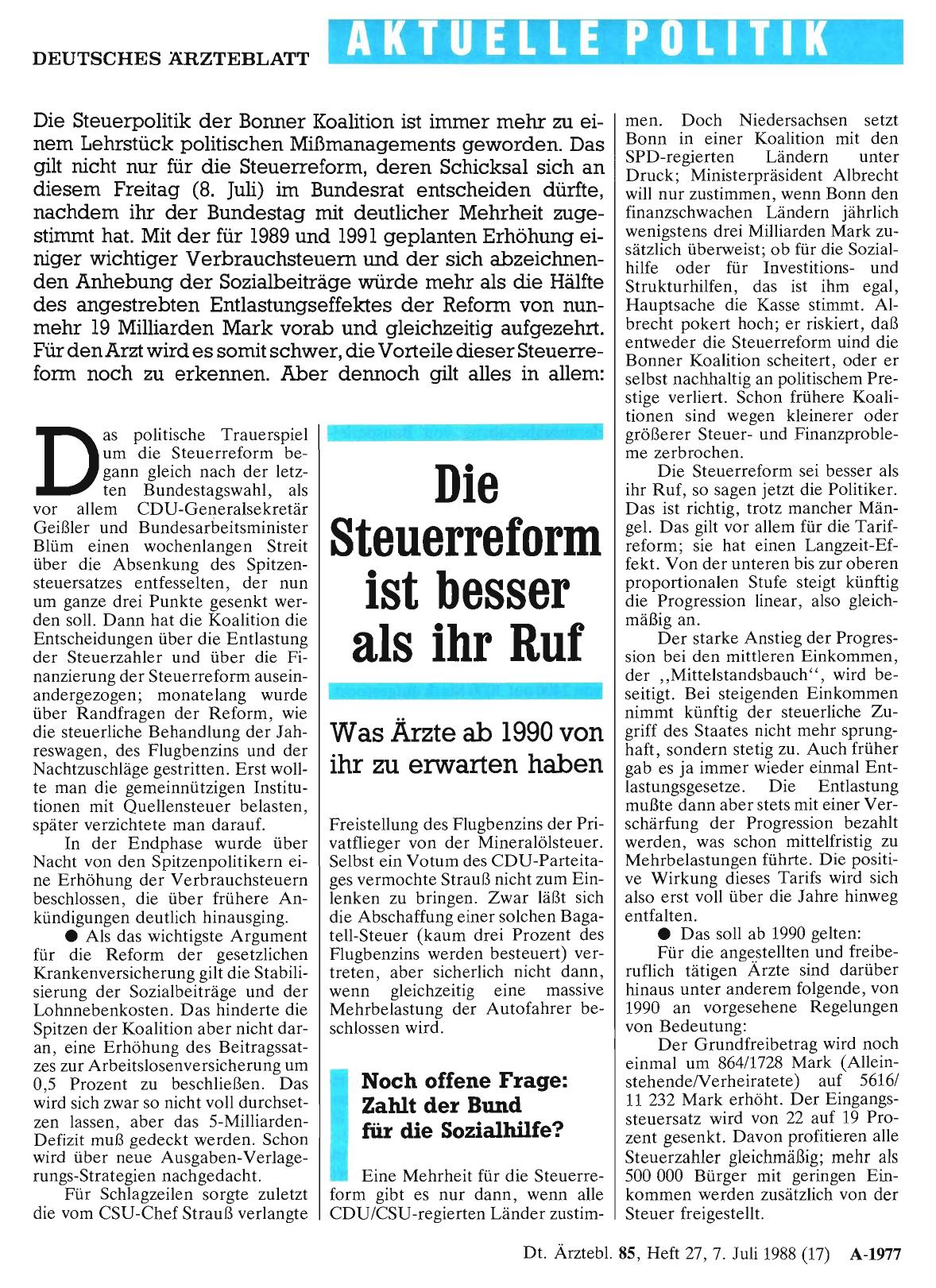 Vorschauseite 1: Die Steuerreform ist besser als ihr Ruf