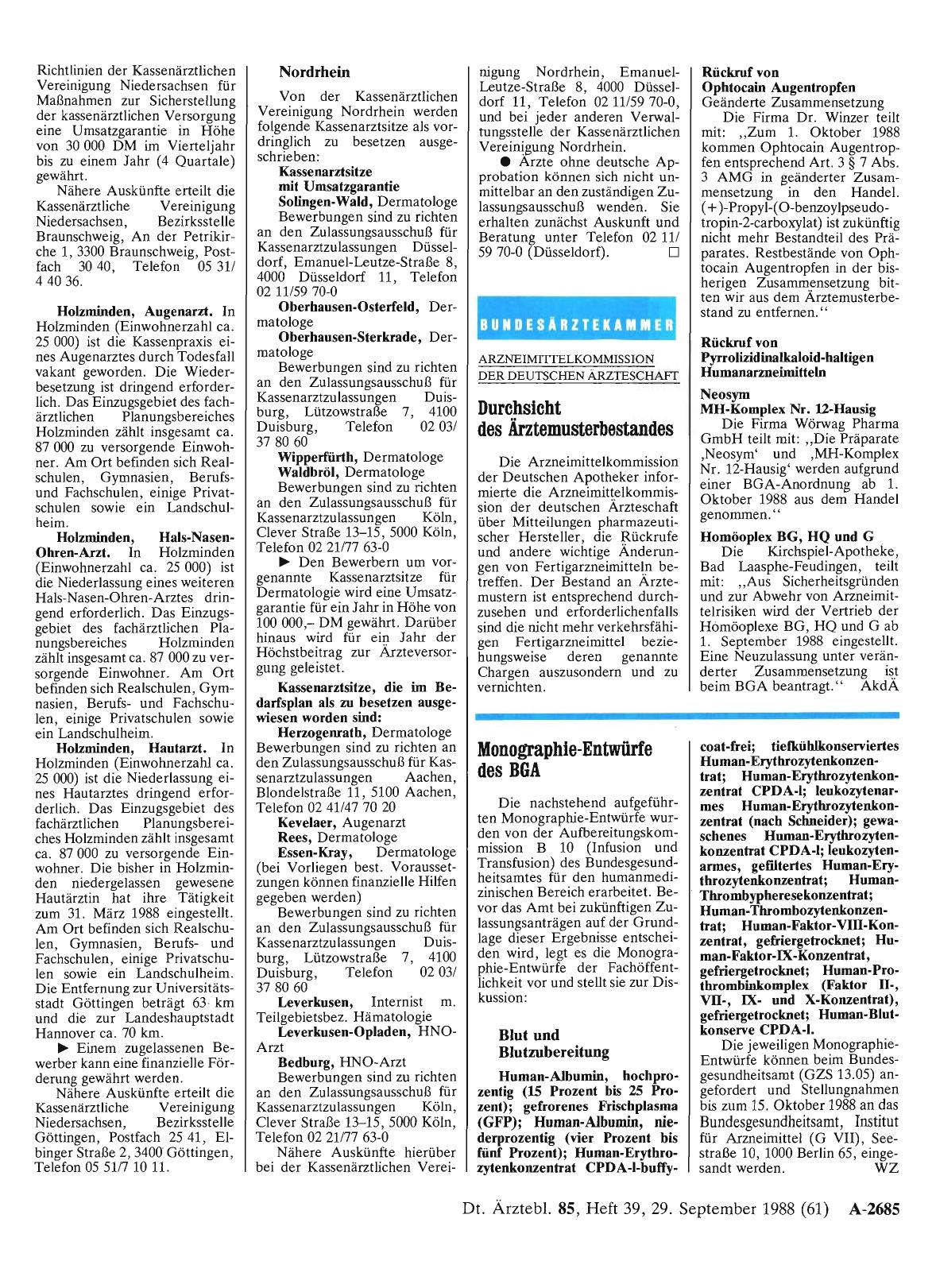 Vorschauseite 1: Durchsicht des Ärztemusterbestandes