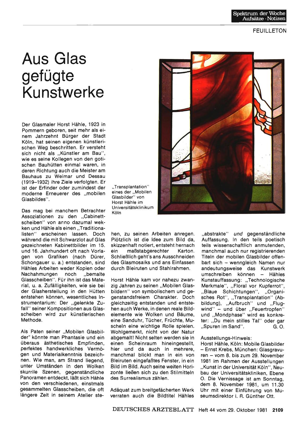 Vorschauseite 1: Aus Glas gefügte Kunstwerke