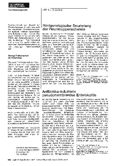 Vorschauseite 1: Röntgenologische Beurteilung der Pleurakuppenschwiele