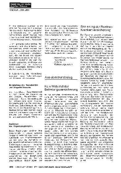 Vorschauseite 1: Sanierung der Rentner-Krankenversicherung